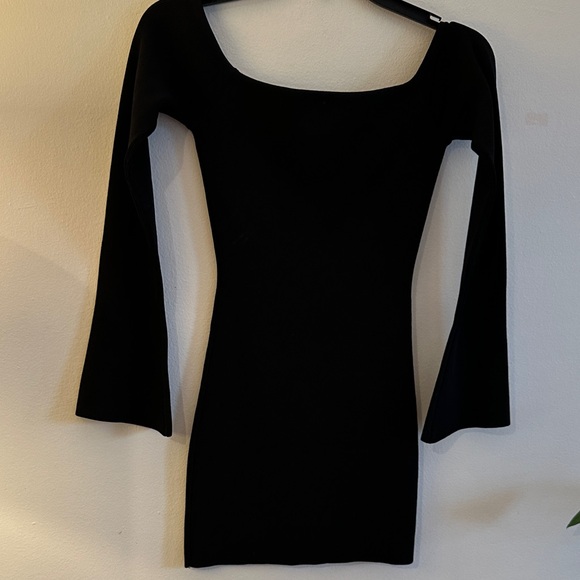 Princess Polly Ribbed Stretchy Black Dress - Preloved - Picture 8 of 8